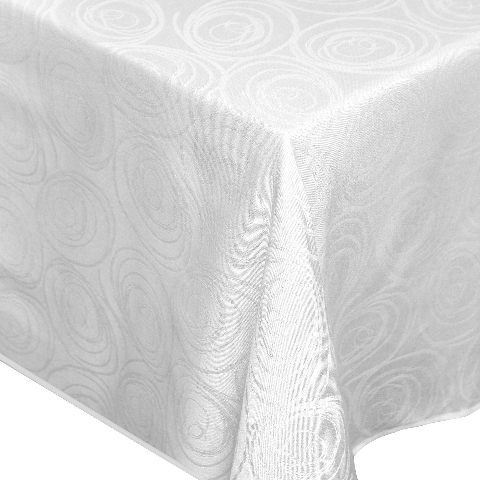 Nappe carrée 150x150 cm jacquard 100% polyester lounge blanc - Conforama