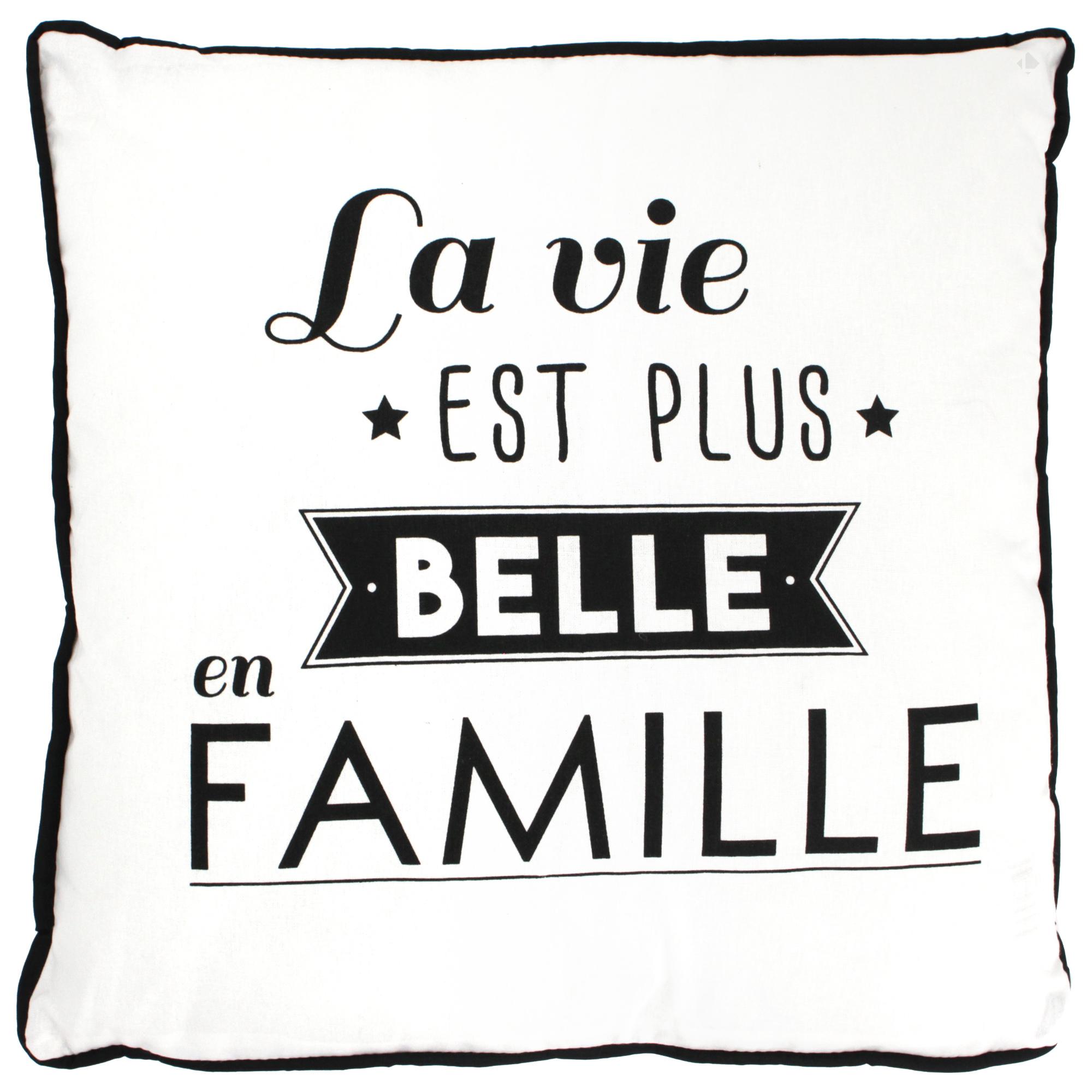 Coussin De Decoration En Famille Citation Belle Linnea Linge De Maison Et