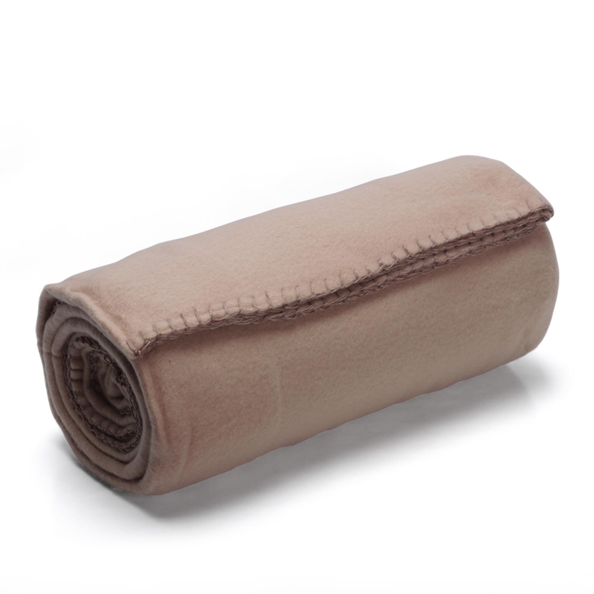 Couverture polaire 220x240 cm Isba Sable 100% Polyester 320 g/m2 traité  non-feu