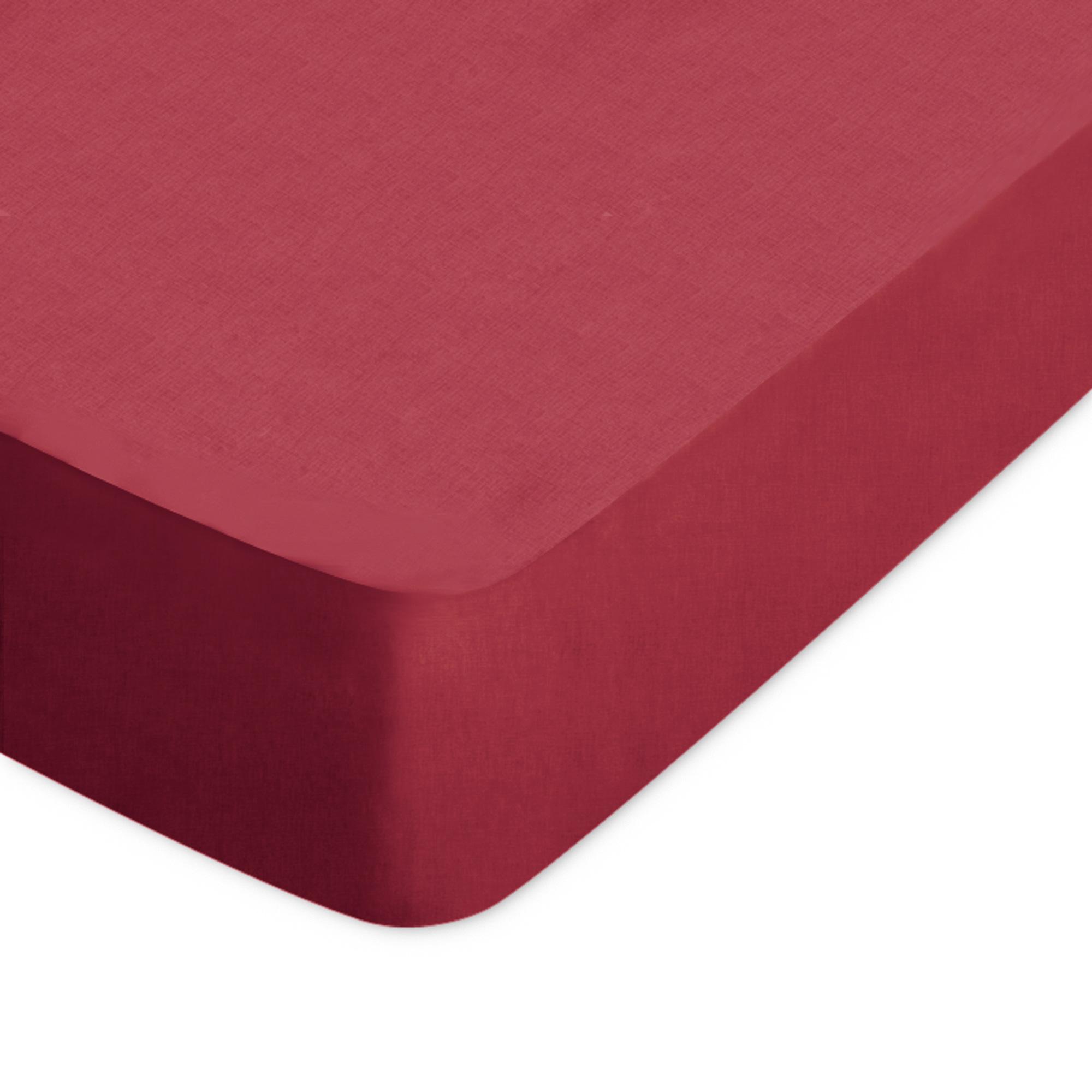 Home Care Drap housse Jersey Stretch - 140x200 - Rouge