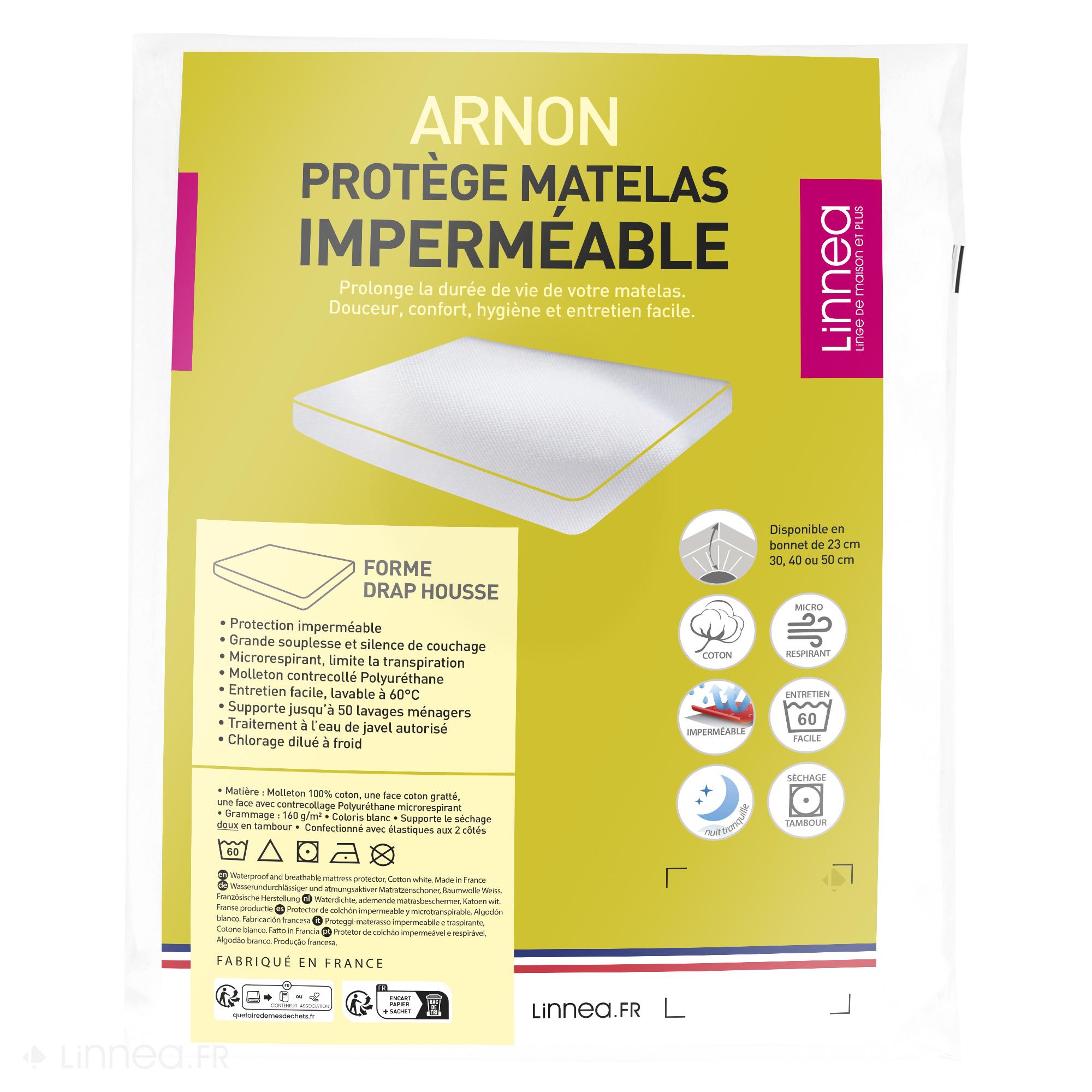 Protège matelas imperméable 70x190 cm bonnet 30cm ARNON ...