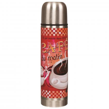 Bouteille isotherme 45cl collection LOUISE modèle "Café du matin" rouge