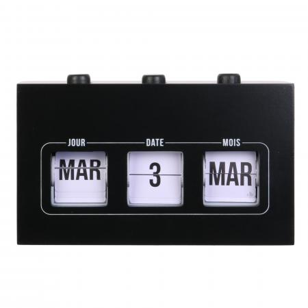 Calendrier décoratif en bois perpétuel collection FLIP FLAP noir