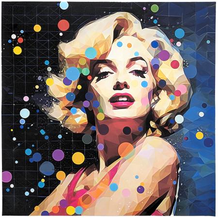 Carré simili 44x44 cm collection KARIA personnage marylin monroe multicolore