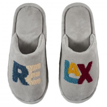 Chaussons à message taille unique 100% polyester COLOR "Relax" gris