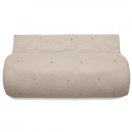 Chemin de lit capitonné en mousseline de coton 80x200 cm ANDROS beige ficelle