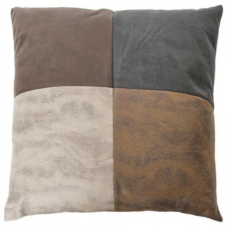 Coussin patchwork polyester 40x40 cm collection TIM nuances de marron