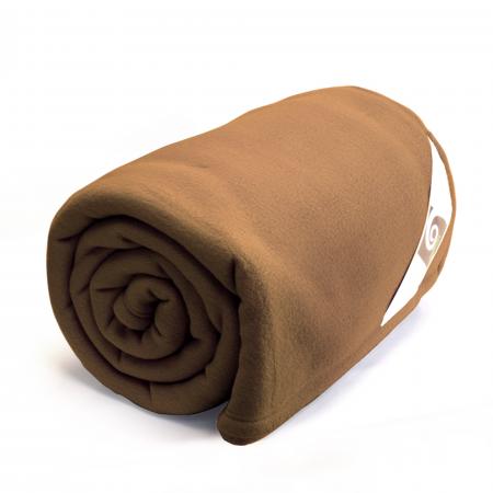 Couverture polaire 220x240 cm Teddy, Chamois - 100% Polyester 350 g/m2, traité non-feu