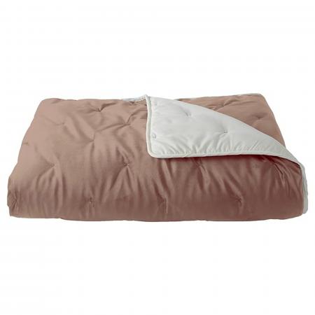 Dessus de lit matelassé 180x240 cm en polyester DENALI marron taupe/ivoire