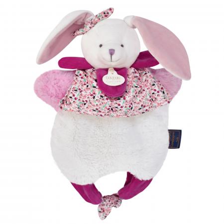 Doudou amusette 30 cm polyester collection LES PETITS FUTÉS lapin rose