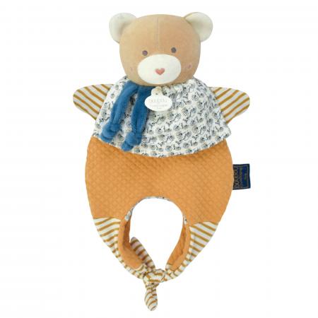 Doudou amusette 30 cm polyester collection LES PETITS FUTÉS ours jaune