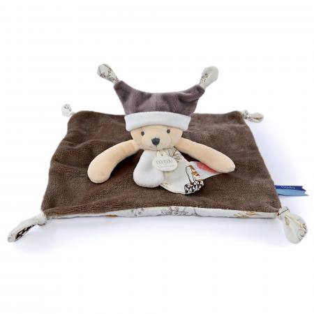 Doudou histoire 25 cm polyester collection LES PETITS FUTÉS ours marron