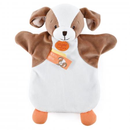 Doudou marionnette 25 cm polyester collection LES MARIONNETTES chien blanc