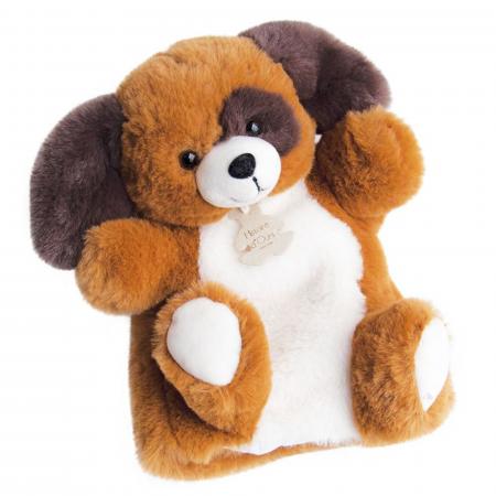 Doudou marionnette 25 cm polyester collection DOUCE MARIONNETTE chien marron