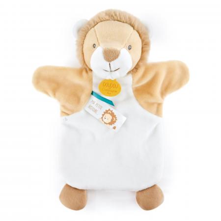 Doudou marionnette 25 cm polyester collection LES MARIONNETTES lion blanc