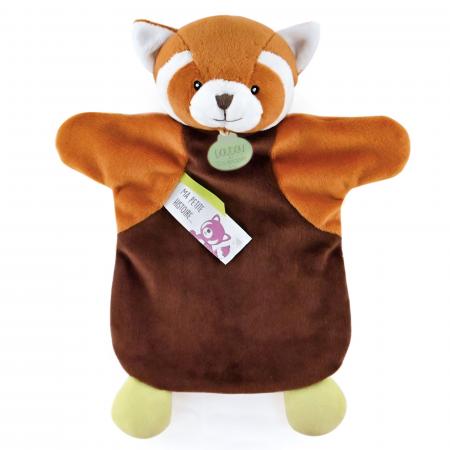 Doudou marionnette 25 cm polyester collection LES MARIONNETTES panda orange