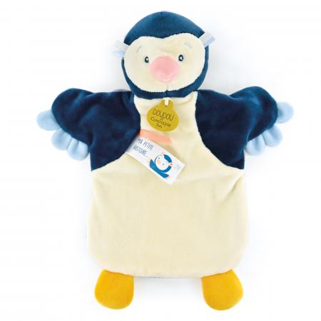 Doudou marionnette 25 cm polyester collection LES MARIONNETTES pingouin jaune