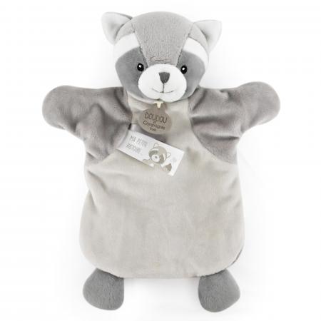 Doudou marionnette 25 cm polyester collection LES MARIONNETTES raton laveur gris