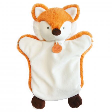 Doudou marionnette 25 cm polyester collection LES MARIONNETTES renard orange