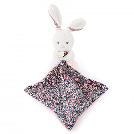 Doudou pantin 12 cm polyester collection BOH'AIME lapin rose multicolore