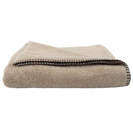 Drap de bain éponge bouclette 90x150 cm FJORD coton beige sable