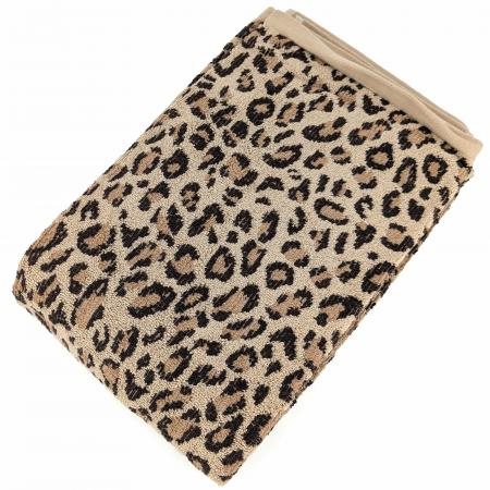 Drap de sauna 85x200 cm pur coton collection LEOPARD jaune léopard