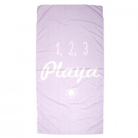 Drap de plage 70x140 cm en polyester collection KANEOHE modèle "1,2,3 Playa"  violet