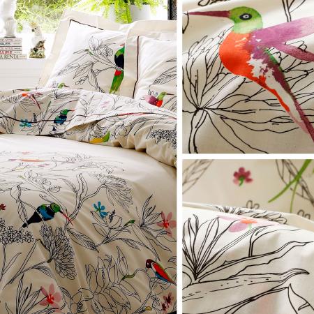 Drap plat 180x290 cm 100% coton AMAZONIA ecru | Linnea ...