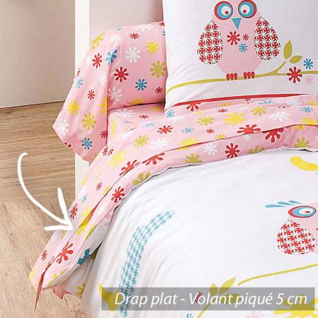 Drap plat 180x290 cm 100% coton HIBOU