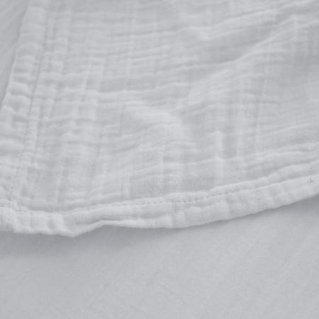 Drap plat 270x300 cm mousseline de coton MILOS blanc neige