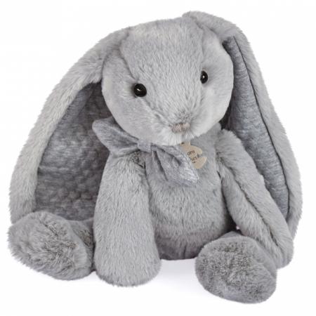 Peluche lapin 40 cm polyester collection PREPPY CHICS gris perle