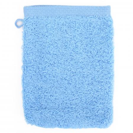 Gant de toilette 16x21cm coton uni Pure bleu ciel