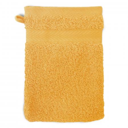 Gant de toilette 16x21cm coton uni Pure jaune or