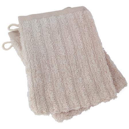 Lot de 2 gants de toilette uni 100% coton 16x21 cm SPECTRE beige