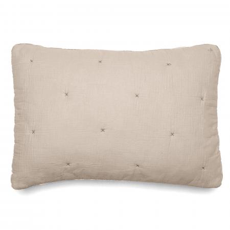 Housse de coussin capitonnée en mousseline de coton 40x60 cm ANDROS beige ficelle