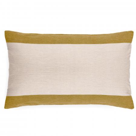 Housse de coussin en coton fil teint  40x60 cm cm collection JANIS jaune jasmin