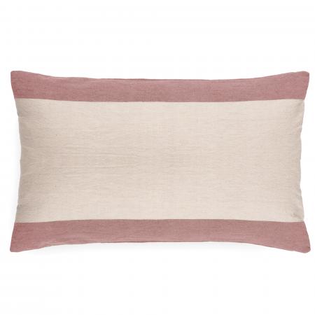 Housse de coussin en coton fil teint  40x60 cm cm collection JANIS rose