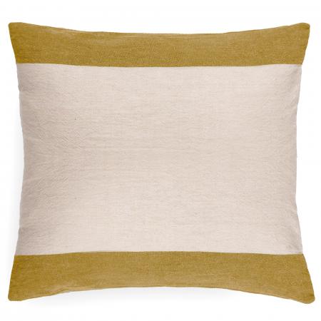 Housse de coussin en coton fil teint 45x45 cm cm collection JANIS jaune jasmin