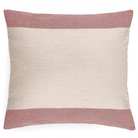 Housse de coussin en coton fil teint 45x45 cm cm collection JANIS rose