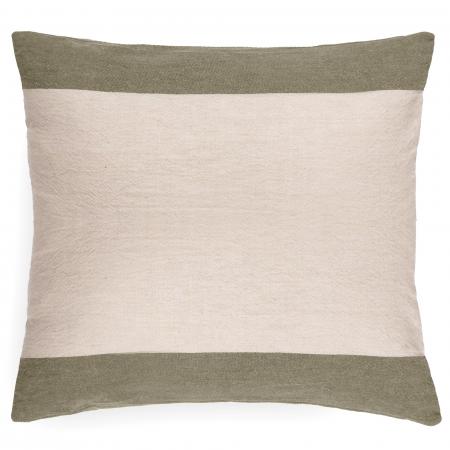 Housse de coussin en coton fil teint 45x45 cm cm collection JANIS vert mousse