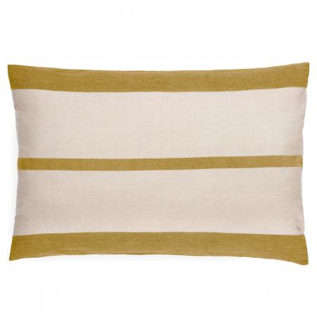 Housse de coussin en coton fil teint 55x80 cm cm collection JANIS jaune jasmin