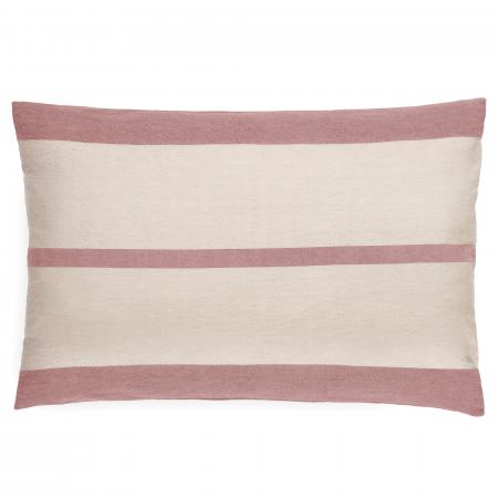 Housse de coussin en coton fil teint 55x80 cm cm collection JANIS rose