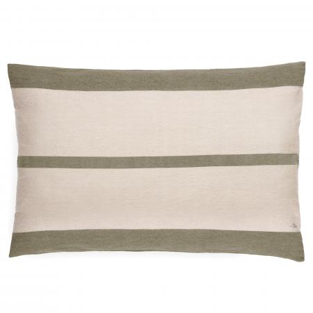 Housse de coussin en coton fil teint 55x80 cm cm collection JANIS vert mousse