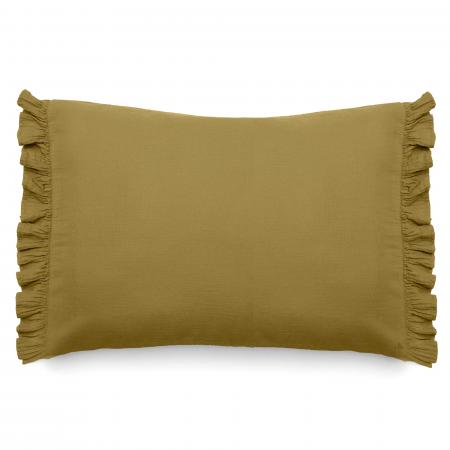 Housse de coussin en mousseline de coton 40x60 cm cm + 5 cm ELZA jaune jasmin