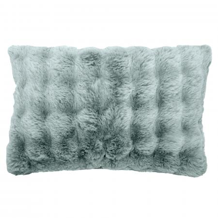 Housse de coussin en polyester fausse fourrure 40x60 cm ASTRAKAN bleu glacier