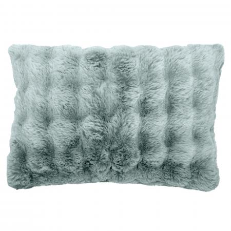 Housse de coussin en polyester fausse fourrure 55x80 cm ASTRAKAN bleu glacier