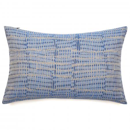 Housse de coussin extérieur 40x60 cm SANTORIN à zip étanche bleu Topaze