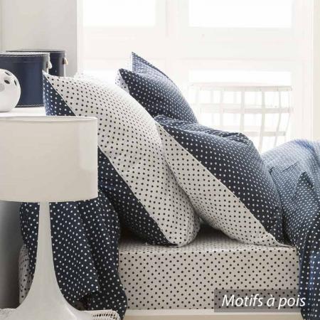 Housse de couette 140x200 cm 100% coton ACTUEL BLEU