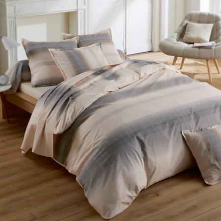 Housse de couette 140x200 cm percale 100% coton ESTEBAN Beige