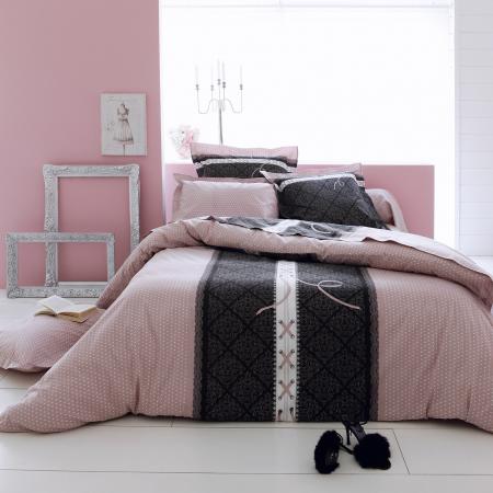 Housse De Couette 140x200 Cm 100 Coton Glamour Rose Linnea Linge De Maison Et